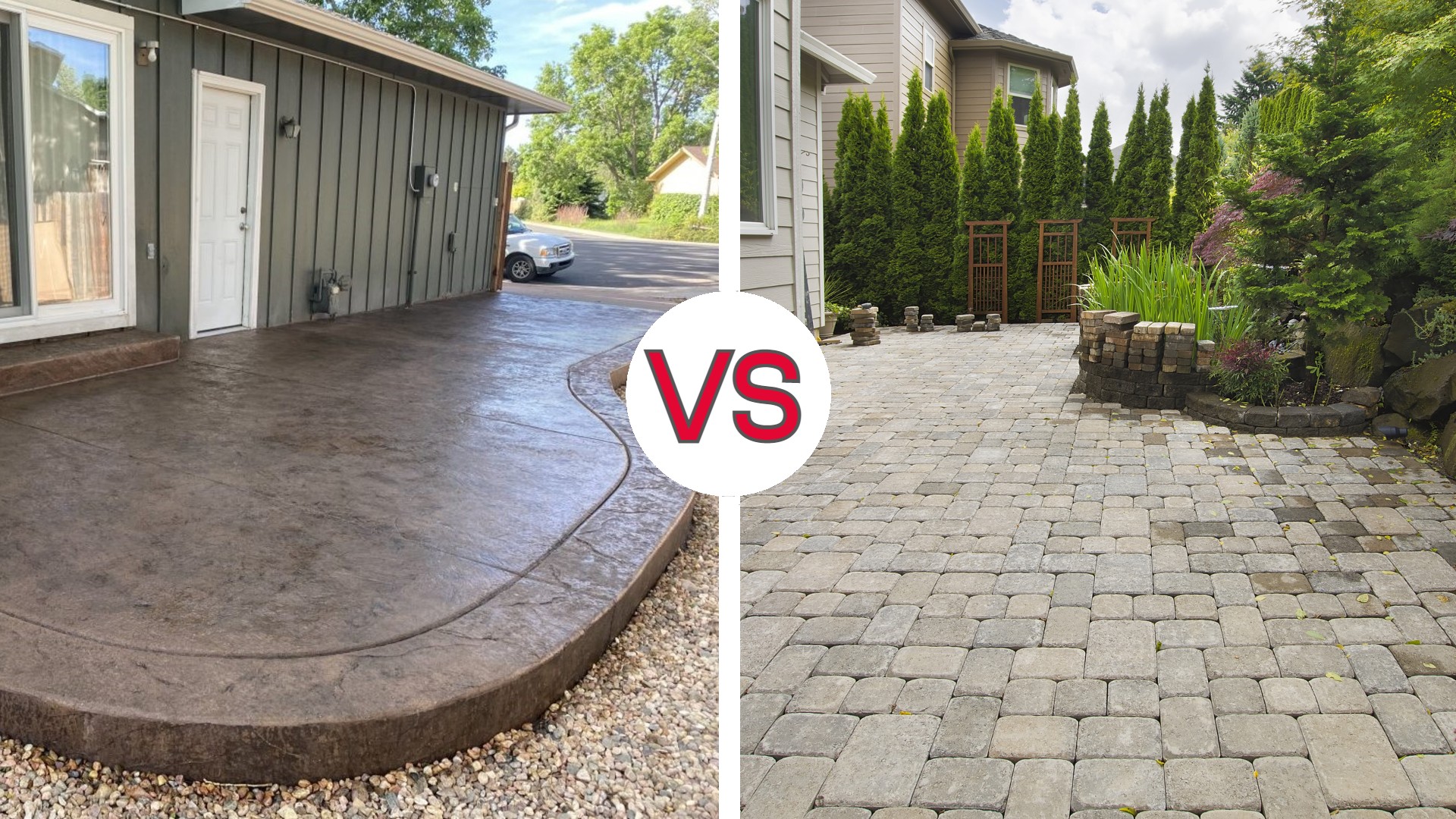 stamped concrete vs pavers